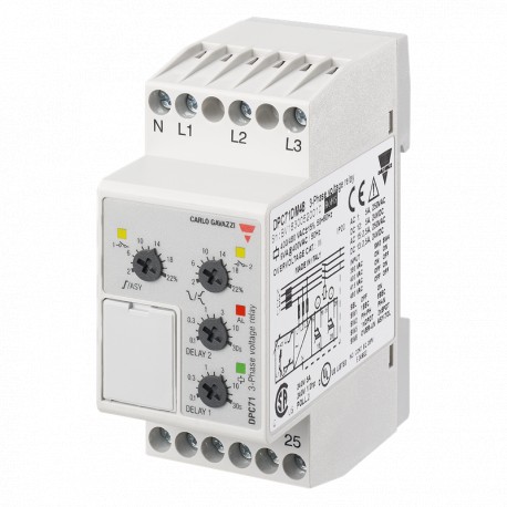 Carlo-gavazzi DPC71DM48 CARLO GAVAZZI SIZE 36 mm POWER SUPPLY RANGE 380÷480 VAC MONITORING FUNCTION Under and over voltage..