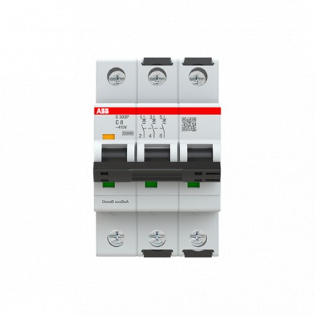 ABB 2CDS383001R0084 2CDS383001R0084 ABB Int.aut. S303P-C8 3p 8A C 25kA