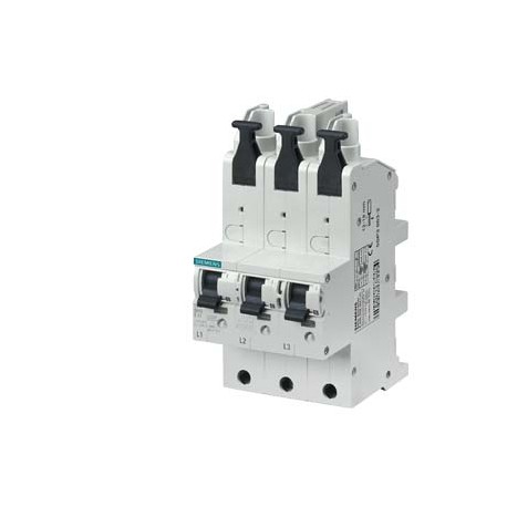 Siemens 5SP3850-2 Main miniature circuit breaker (SHU), 3x 1-pole, E 50A, 230/400 V Mounting on 40 mm busbars