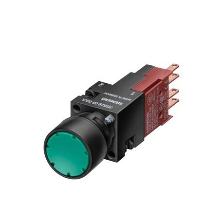 SIEMENS 3SB2226-0AD01 3SB2226-0AD01 SIEMENS Illuminated pushbutton, 16 mm, round, plastic, yellow, pushbutton, flat, 1 NO, Lamphol..