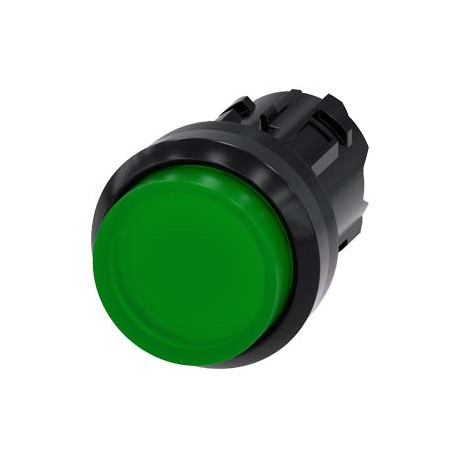 Siemens 3SU1001-0BB40-0AA0 Illuminated pushbutton, 22 mm, round, plastic, green, pushbutton, raised momentar..