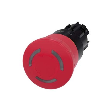SIEMENS 3SU1001-1HB20-0AA0 3SU1001-1HB20-0AA0 SIEMENS EMERGENCY STOP mushroom pushbutton, illuminable, 22 mm, round, plastic, red, 40 m..