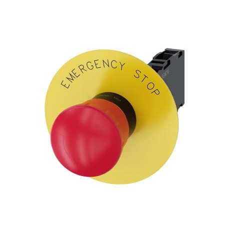 SIEMENS 3SU1100-1HB20-1FG0 3SU1100-1HB20-1FG0 SIEMENS EMERGENCY STOP mushroom pushbutton, 22 mm, round, plastic, red, 40 mm, positive l..