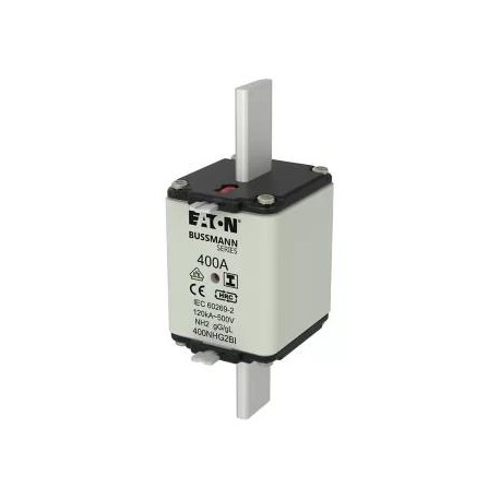 EATON - MOELLER NH FUSE 400A 500V GL/GG SIZE 2 NH FUSE 400A 500V GL/GG SIZE 2 400NHG2BI EATON ELECTRIC Fuse-link, LV, 400 A, AC 500 V, NH2, gL/gG, IEC, dua..