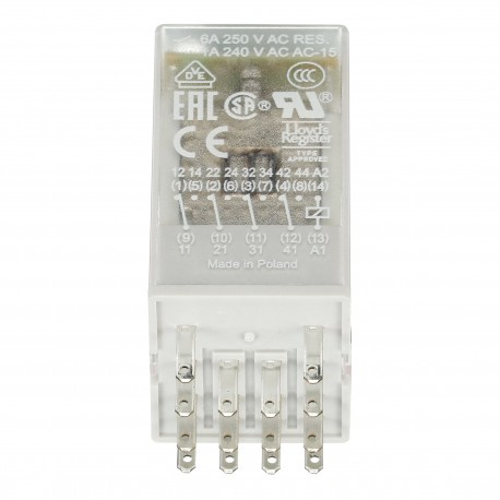 Abb 1SVR405613R4100 CR-M012DC4L Pluggable interface relay 4c/o, A1-A2 12VDC, 250V/6A, LED