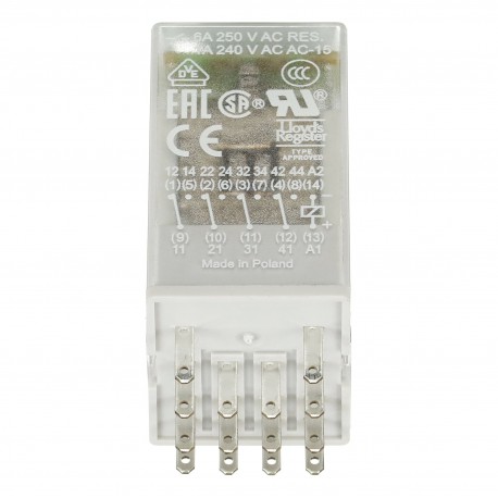 ABB 1SVR405614R1100 1SVR405614R1100 ABB CR-M024DC4LD 4c/o pluggable interface relay, A1-A2 24VDC, 250V/6A, diode, LED
