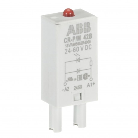 Abb 1SVR405652R9100 CR-P/M 42CV Pluggable module diode and LED green, 110VDC,A1+, A2-