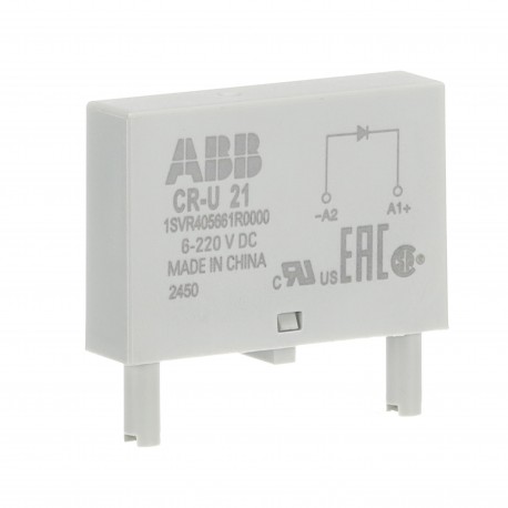 Abb 1SVR405661R0000 CR-U 21 Pluggable module polarity protection, 6-220VDC,A1+, A2-