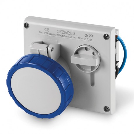 Scame 405.3283 INTERLOCKED SOCKET 2P+E IP67 32A 6h