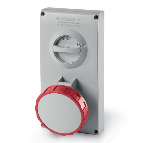 Scame 405.6386 INTERLOCKED SOCKET 3P+E IP67 63A 6h