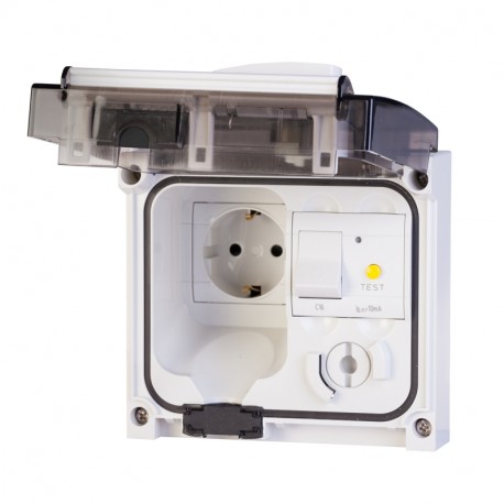 SCAME 409.3407 409.3407 SCAME DOMESTIC INTERLOCKED SOCKET 2P+E IP56