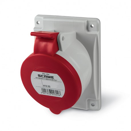 SCAME 413.3266 413.3266 SCAME FLUSH-MOUNTING SOCKET 3P+E IP44 32A 6h