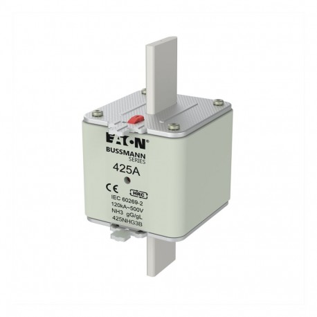 EATON - MOELLER NH FUSE 425A 500V 3 GG/GL SIZE 3 NH FUSE 425A 500V 3 GG/GL SIZE 3 425NHG3B EATON ELECTRIC Fuse-link, LV, 425 A, AC 500 V, NH3, gL/gG, IEC, du..
