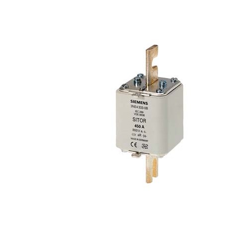 SIEMENS 3NE4333-0B 3NE4333-0B SIEMENS SITOR fuse link, with slotted blade contacts, NH2, In: 450 A, aR, Un AC: 800 V, Un DC: 44..