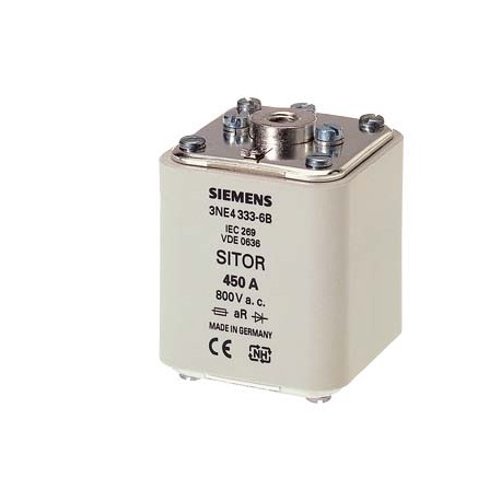 SIEMENS 3NE4334-6B 3NE4334-6B SIEMENS SITOR fuse link, with female thread on both sides, In: 500 A, aR, Un AC: 800 V, Un DC: 44..