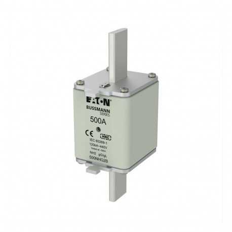 EATON - MOELLER NH FUSE 500A 500V GG/GL SIZE 2 NH FUSE 500A 500V GG/GL SIZE 2 500NHG2B EATON ELECTRIC Fuse-link, LV, 500 A, AC 440 V, NH2, gL/gG, IEC, dual..