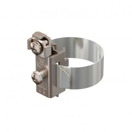Obo-bettermann 927 0 OBO BETTERMANN Strip earthing clip , 8-22mm, Nickel-plated, Brass, CuZn