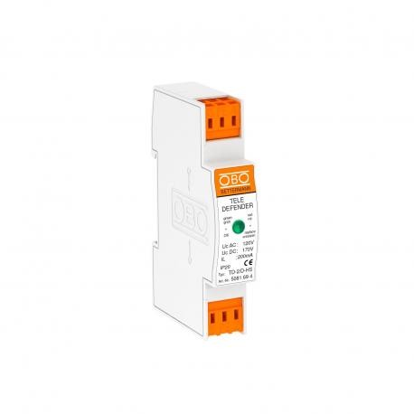 OBO BETTERMANN TD-2/D-HS TD-2/D-HS 5081694 OBO BETTERMANN Surge protection device for TK systems with hat rail, White, Plastic