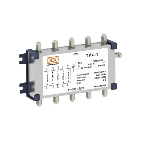 OBO BETTERMANN TV 4+1 TV 4+1 5083400 OBO BETTERMANN Surge protection device for antenna systems,