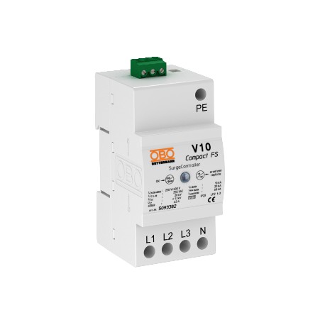 OBO BETTERMANN V10 COMPACT-FS V10 COMPACT-FS 5093382 OBO BETTERMANN V10 Compact with remote signalling, 255V,