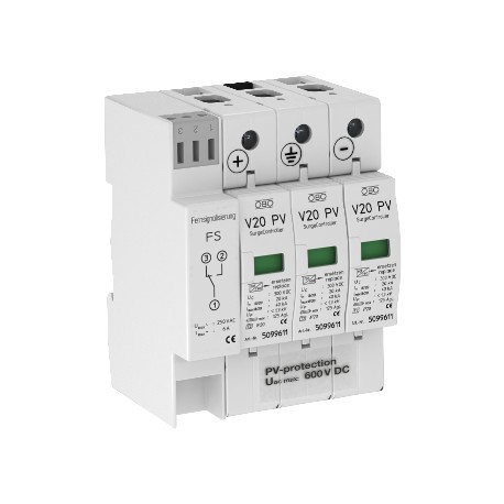 Obo-bettermann V20-C 3PHFS-600 OBO BETTERMANN SurgeController V20 three-pole for PV systems + FS, 600V DC,