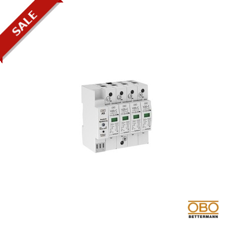 OBO BETTERMANN V20-C 4+AS-280 V20-C 4+AS-280 5096391 OBO BETTERMANN SurgeController V20 with acoustic signalling, 280V,