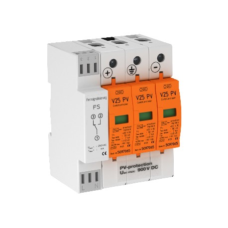 Obo-bettermann V25-B+C 3PHFS900 OBO BETTERMANN CombiController V25 three-pole for PV systems + FS, 900V DC,