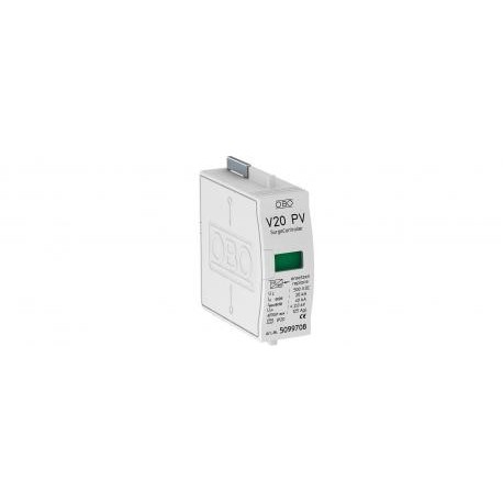 Obo-bettermann V20-C 0-500PV OBO BETTERMANN SurgeController V20 plug-in arrester f. PV systems, 500V DC,