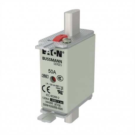 EATON - MOELLER NH FUSE 50A 690V SIZE 000 GG MGL NH FUSE 50A 690V SIZE 000 GG MGL 50NHG000B-690 EATON ELECTRIC cartridge fuse, BT, 50 A, AC 690 V, NH000, gL/..