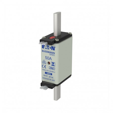 EATON - MOELLER NH FUSE 50A 400V GG/GL SIZE 01 NH FUSE 50A 400V GG/GL SIZE 01 50NHG01BI-400 EATON ELECTRIC Fuse-link, 14x51 mm, 50A, gG