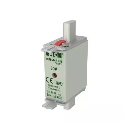 EATON - MOELLER NH FUSE 50AMP 500V aM SIZE 000 NH FUSE 50AMP 500V aM SIZE 000 50NHM000B EATON ELECTRIC Fuse-link, high speed, 75 A, AC 660 V, size 000, 24 ..