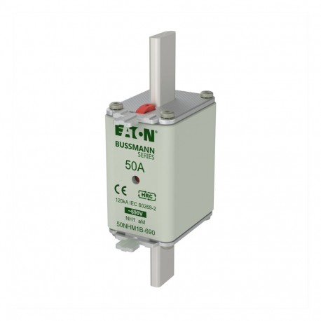 EATON - MOELLER NH FUSE 50A 690V aM SIZE1 NH FUSE 50A 690V aM SIZE1 50NHM1B-690 EATON ELECTRIC Fuse-link, low voltage, 100 A, AC 690 V, NH00, aM, IEC,..