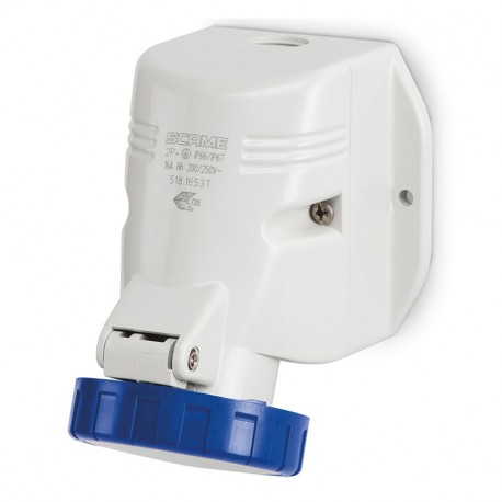 Scame 518.1653T SURF.MNT.SOCKET 2P+E IP66/IP67 16A 6h