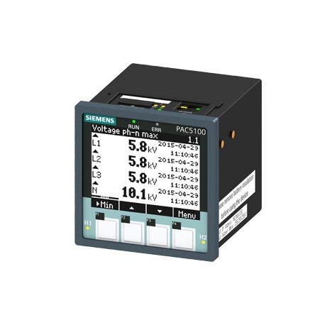 Siemens 7KM5212-6BA00-1EA2 SENTRON, measuring device, 7KM PAC5100, LCD, L-L: 690 V, L-N: 400 V, 10 A, 3-phas..