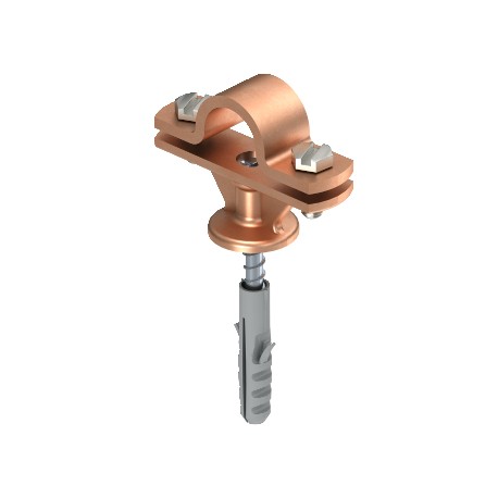 Obo-bettermann 113 B-HD-16 OBO BETTERMANN Rod holder with wood screw + anchor, 16mm, Copper-plated, Die-cast zinc, ..