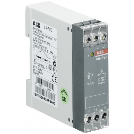 Abb 1SVR550870R9400 CM-PVE Phase monitoring relay 1n/o, L1,2,3-N 185-265VAC