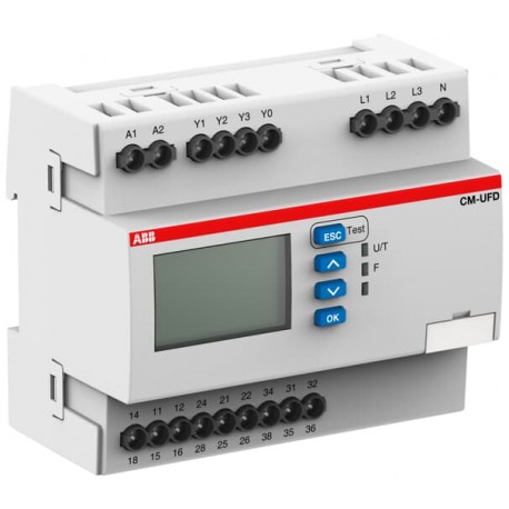 Abb 1SVR560730R3401 CM-UFD.M31 Grid feeding monitoring relay 3c/o,L-L 0-540VAC,L-N 0-312VAC