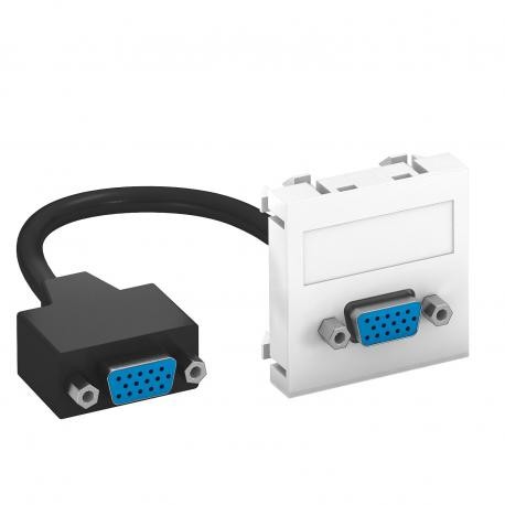Obo-bettermann MTG-VGA F RW1 OBO BETTERMANN Multimedia support, VGA with cable, socket-socket, 45x45mm, Pure white,..