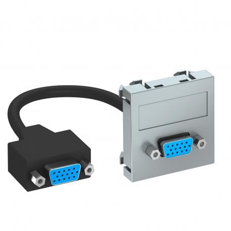 Obo-bettermann MTG-VGA F AL1 OBO BETTERMANN Multimedia support, VGA with cable, socket-socket, 45x45mm, Aluminium p..