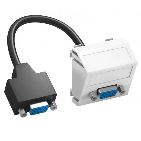 Obo-bettermann MTS-VGA F RW1 OBO BETTERMANN Multimedia support, VGA with cable, socket-socket, 45x45mm, Pure white,..