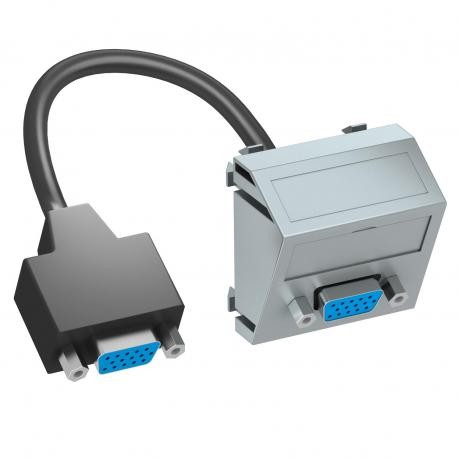 OBO BETTERMANN MTS-VGA F AL1 MTS-VGA F AL1 6104676 OBO BETTERMANN Multimedia support, VGA with cable, socket-socket, 45x45mm, Aluminium p..