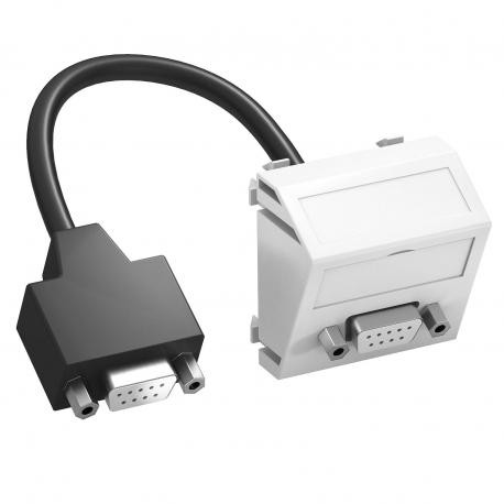 Obo-bettermann MTS-DB9 F RW1 OBO BETTERMANN Multimedia support, D-Sub9 with cable, socket-socket, 45x45mm, Pure whi..