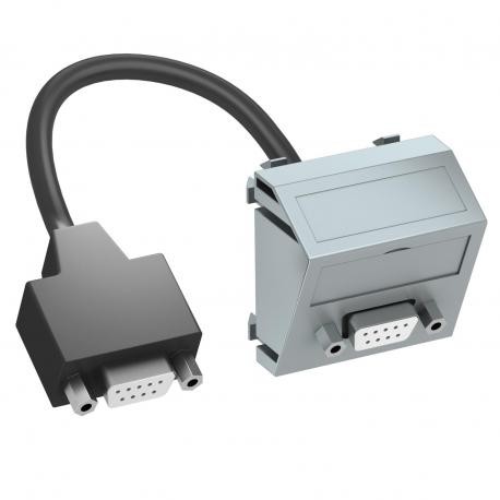 Obo-bettermann MTS-DB9 F AL1 OBO BETTERMANN Multimedia support, D-Sub9 with cable, socket-socket, 45x45mm, Aluminiu..