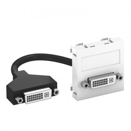 Obo-bettermann MTG-DVI F RW1 OBO BETTERMANN Multimedia support, DVI with cable, socket-socket, 45x45mm, Pure white,..
