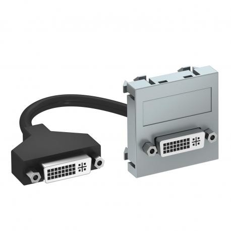 OBO BETTERMANN MTG-DVI F AL1 MTG-DVI F AL1 6104760 OBO BETTERMANN Multimedia support, DVI with cable, socket-socket, 45x45mm, Aluminium p..