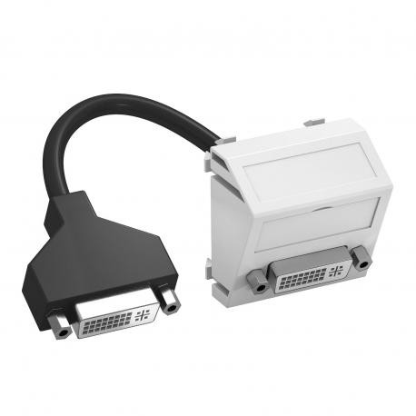 Obo-bettermann MTS-DVI F RW1 OBO BETTERMANN Multimedia support, DVI with cable, socket-socket, 45x45mm, Pure white,..