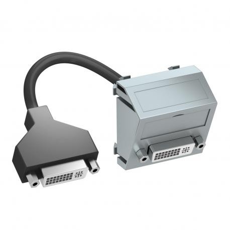 Obo-bettermann MTS-DVI F AL1 OBO BETTERMANN Multimedia support, DVI with cable, socket-socket, 45x45mm, Aluminium p..