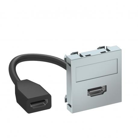 Obo-bettermann MTG-HD F AL1 OBO BETTERMANN Multimedia support, HDMI with cable, socket-socket, 45x45mm, Aluminium p..