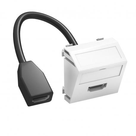 OBO BETTERMANN MTS-HD F RW1 MTS-HD F RW1 6104838 OBO BETTERMANN Multimedia support, HDMI with cable, socket-socket, 45x45mm, Pure white,..