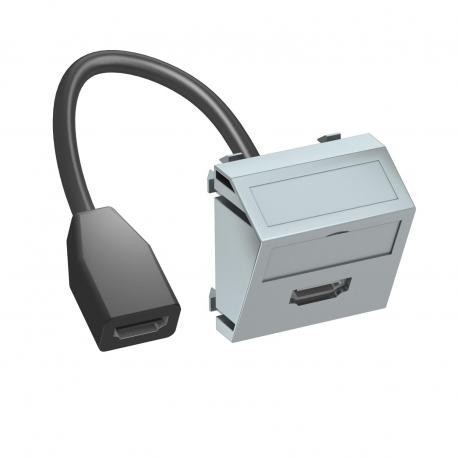 OBO BETTERMANN MTS-HD F AL1 MTS-HD F AL1 6104844 OBO BETTERMANN Multimedia support, HDMI with cable, socket-socket, 45x45mm, Aluminium p..